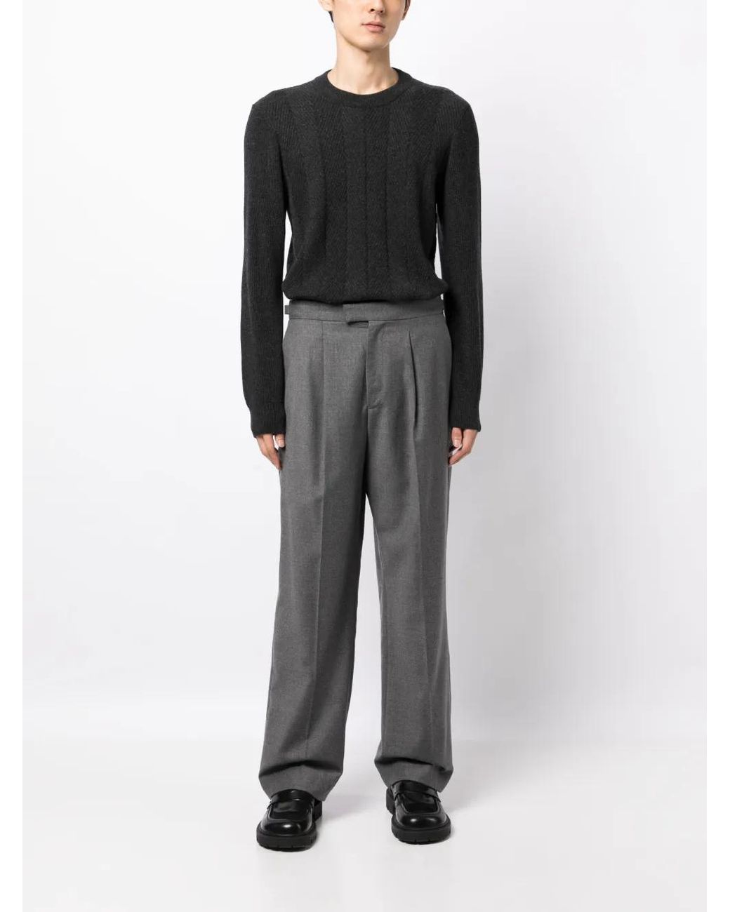 Dunhill Black Crew-Neck Wool Jumper for men