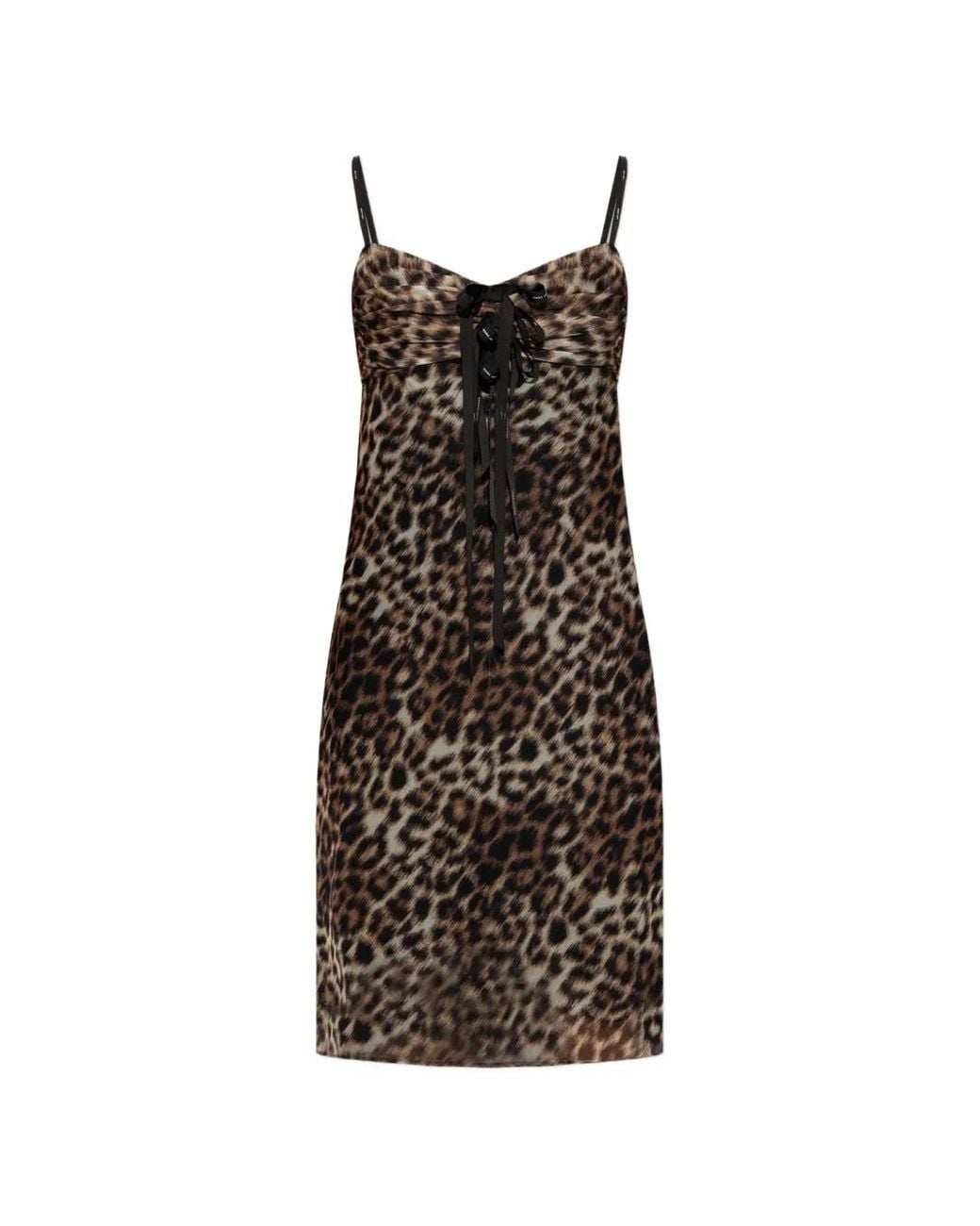 Marc Jacobs White Leopard-Print Bow-Detail Mini Dress