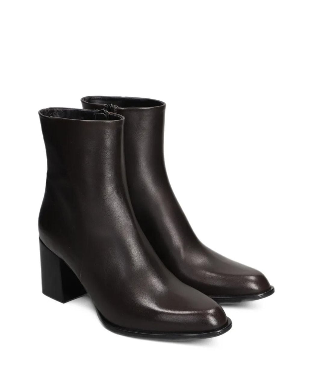Evaluna Black Square-Toe Ankle Boots