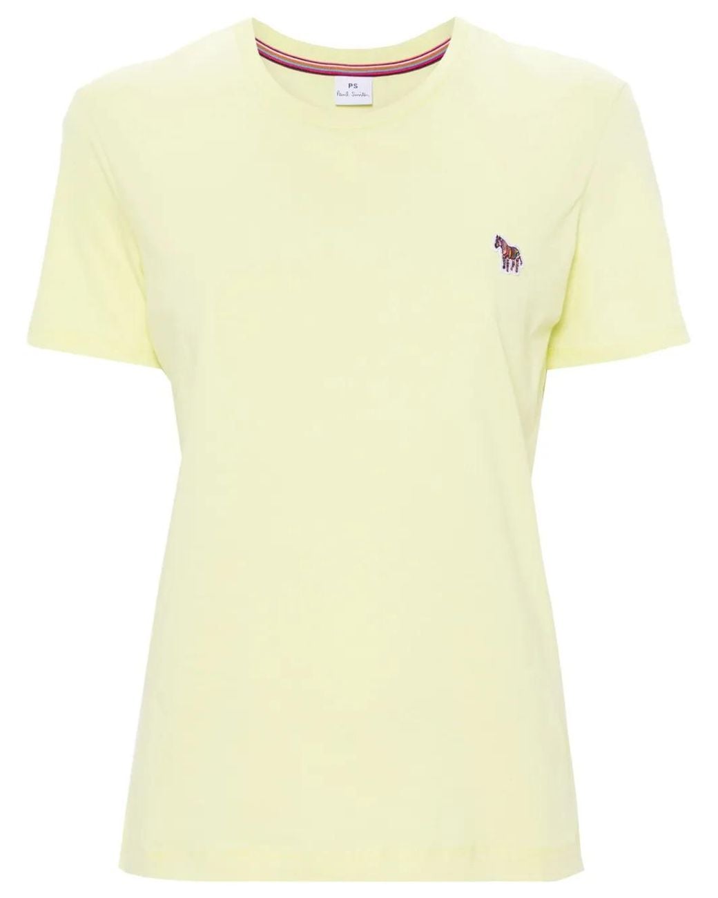 Paul Smith Yellow Zebra-Patch Cotton T-Shirt