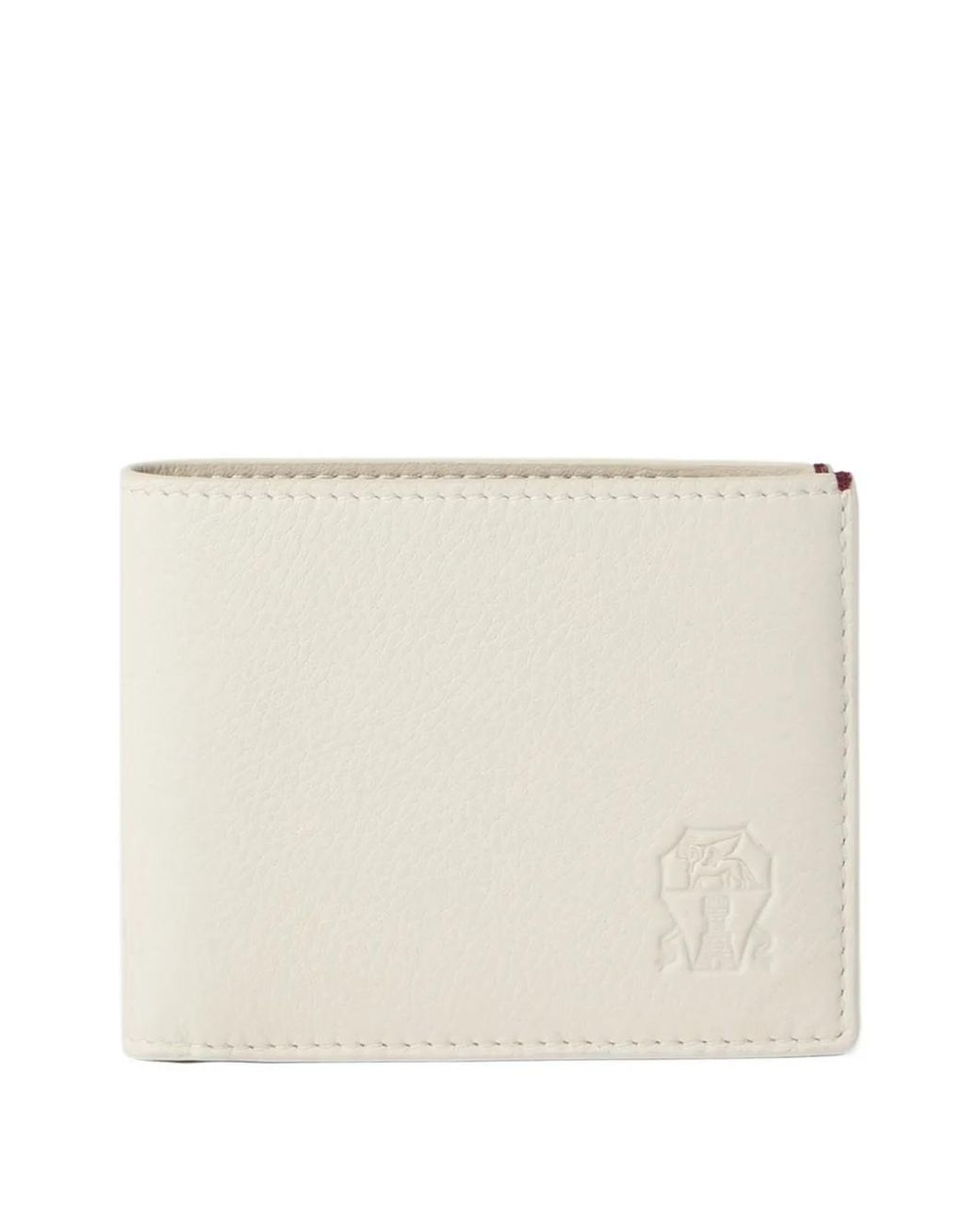 Brunello Cucinelli Natural Logo-Debossed Leather Wallet for men