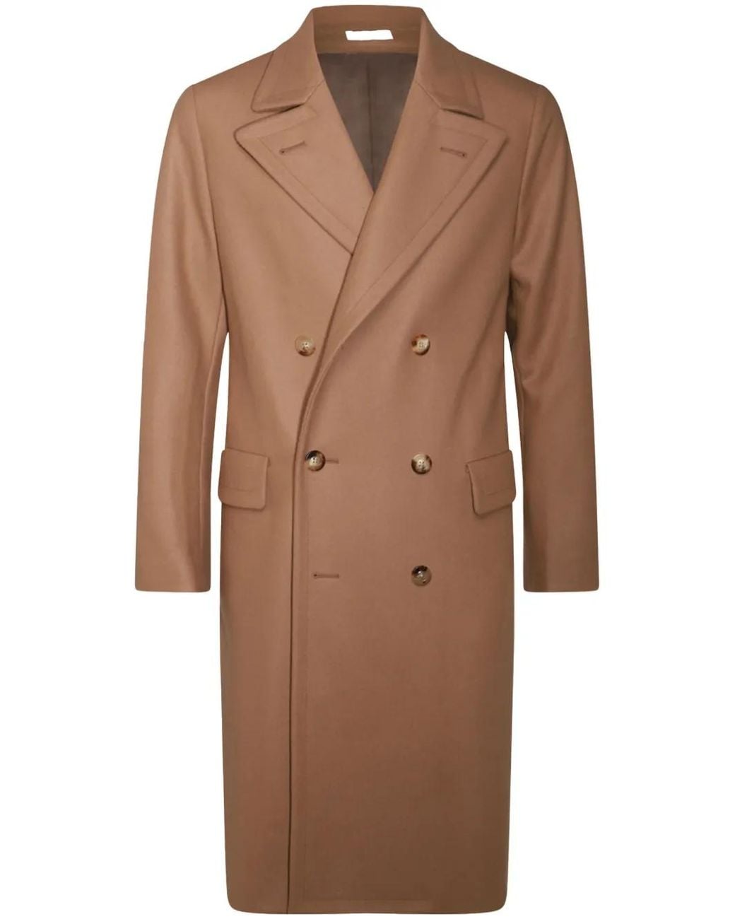 Boglioli Brown Double-Breasted Coat for men