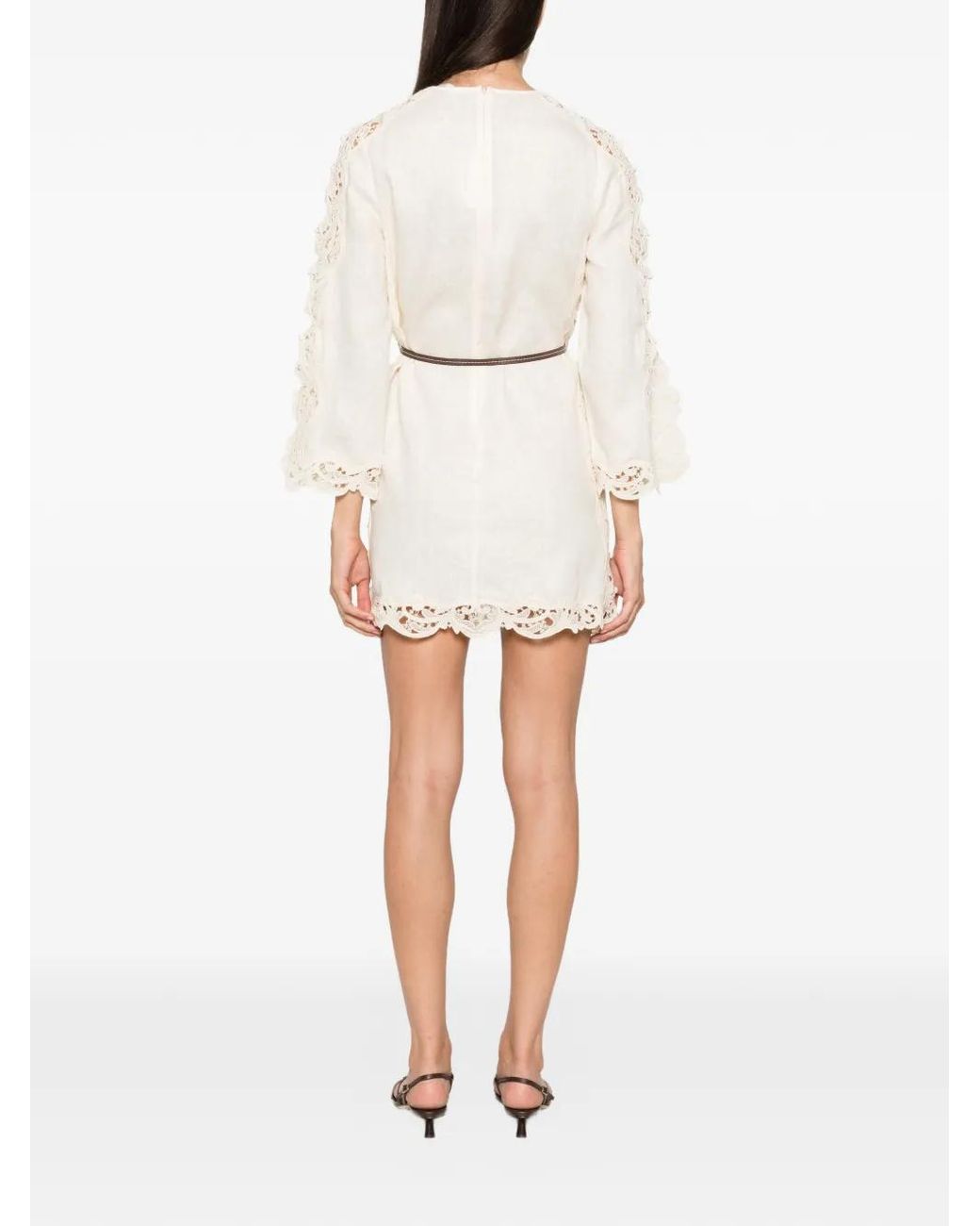 Zimmermann Natural Awaken Embroidered Mini Dress