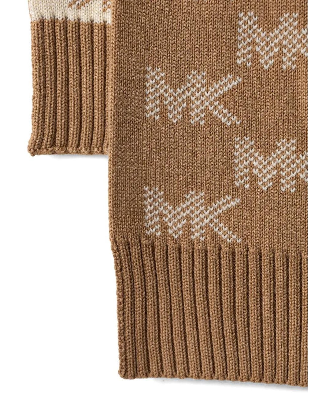 MICHAEL Michael Kors Natural Logo-Knit Scarf And Beanie Hat Set
