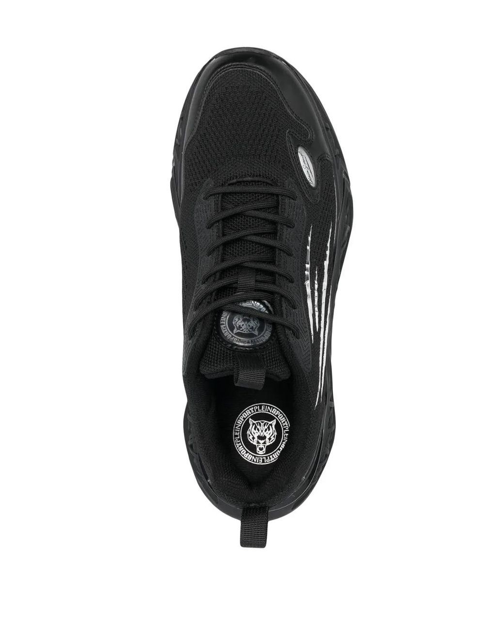 Philipp Plein Black Panelled Lace-Up Sneakers