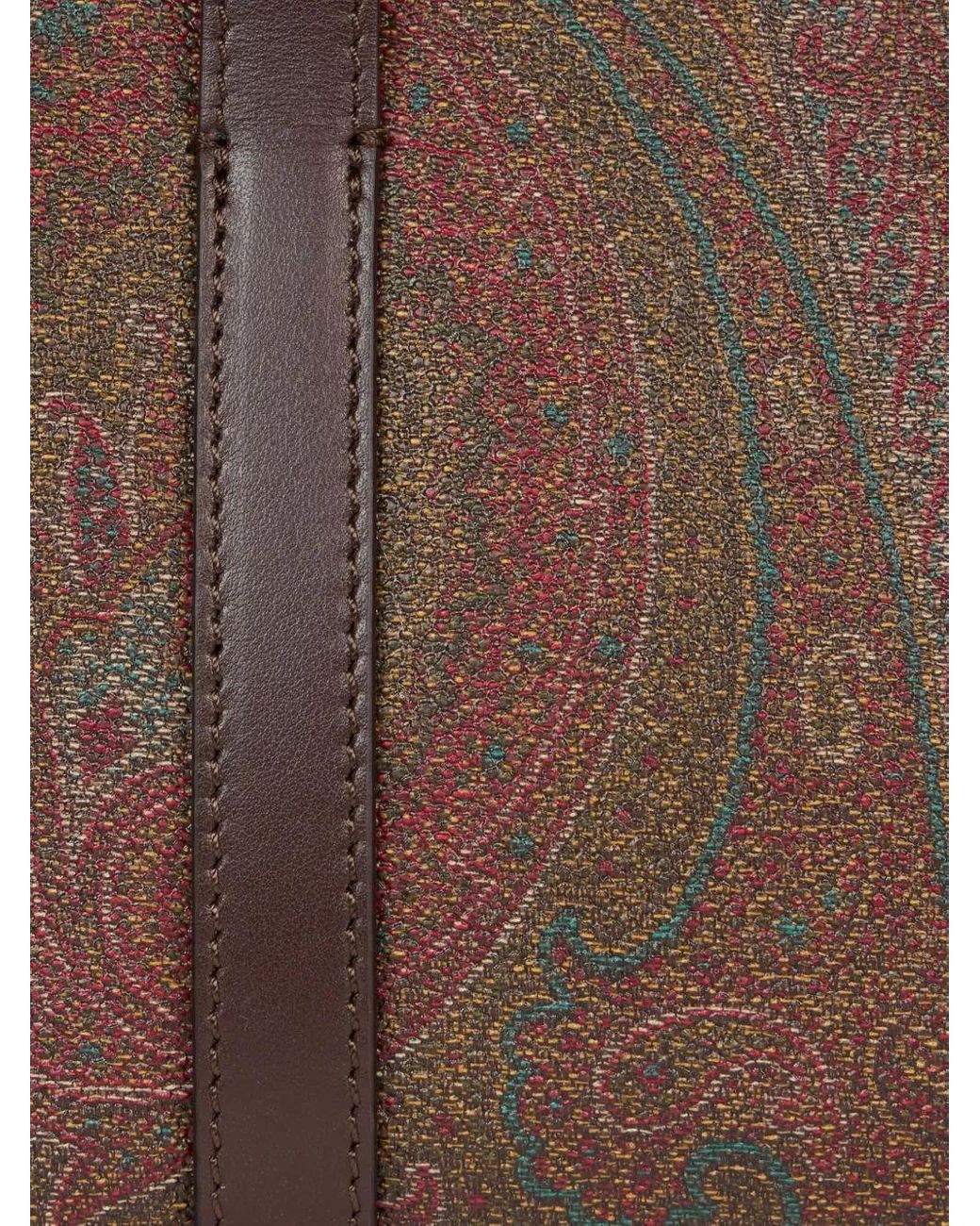 Etro Brown Paisley Jacquard Mini Tote Bag