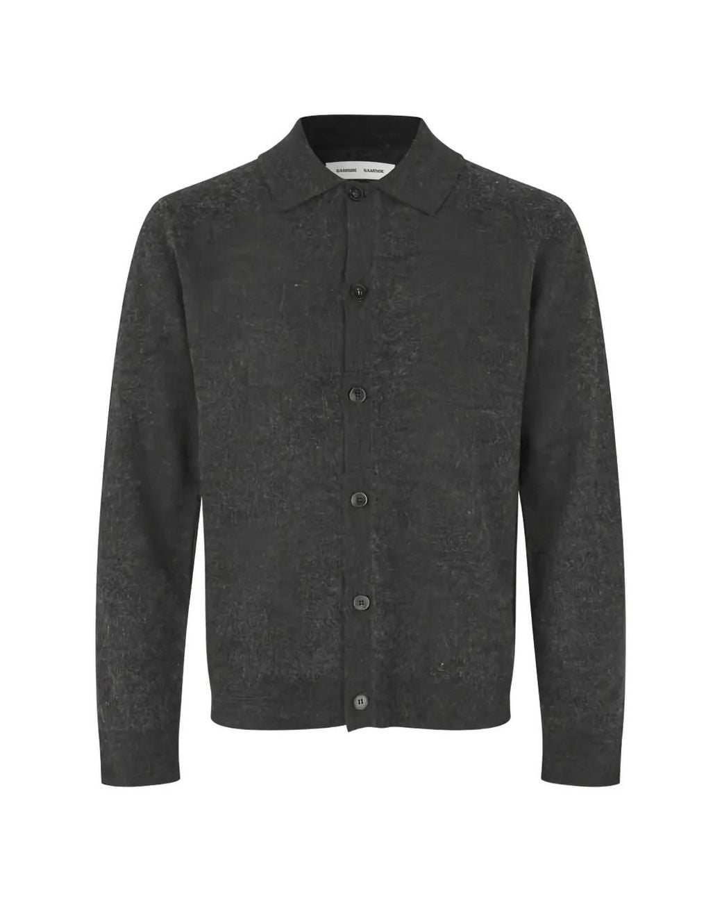Samsøe & Samsøe Gray Sarichard Button-Up Collared Cardigan for men