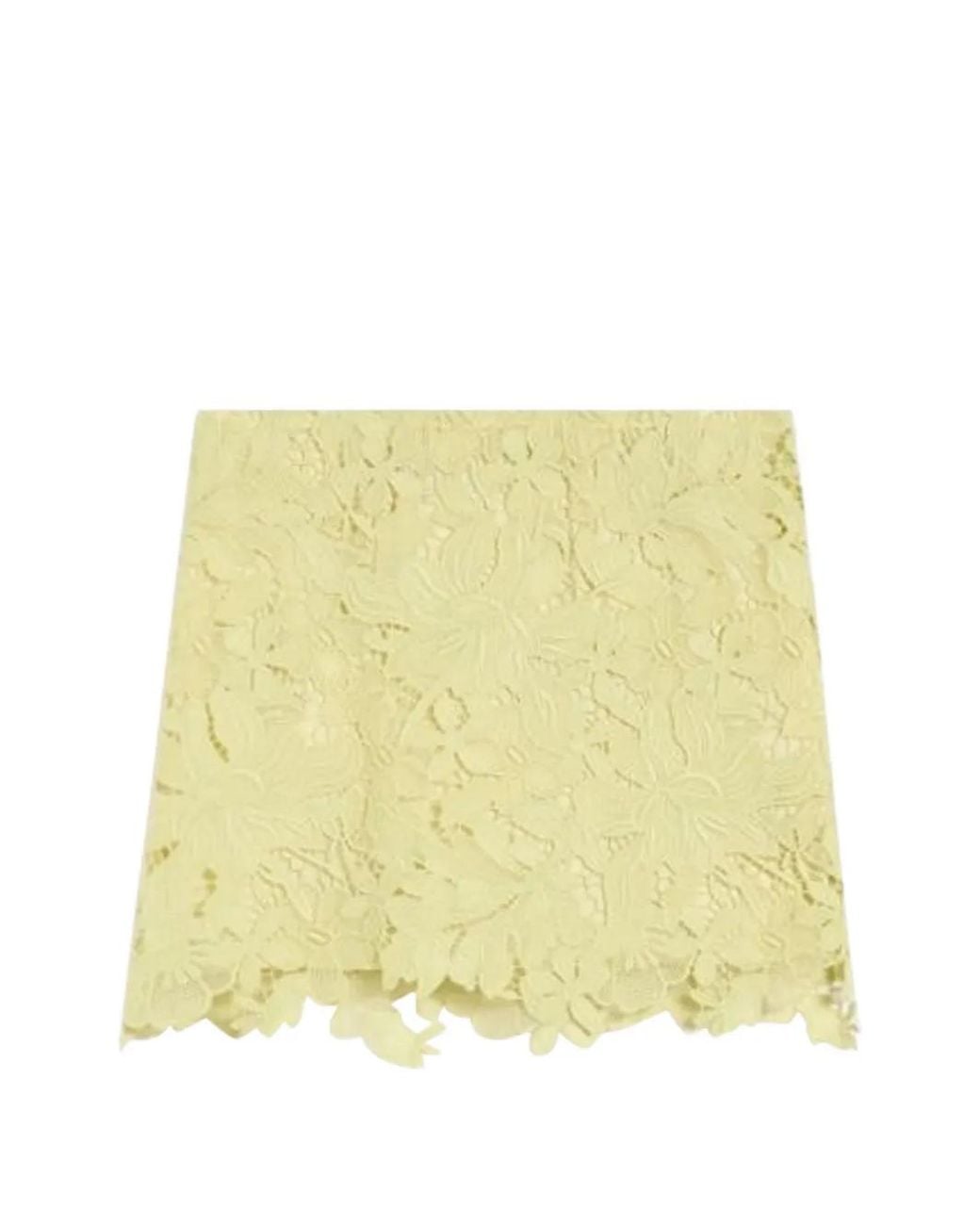Sportmax Yellow Floral Lace Skirt