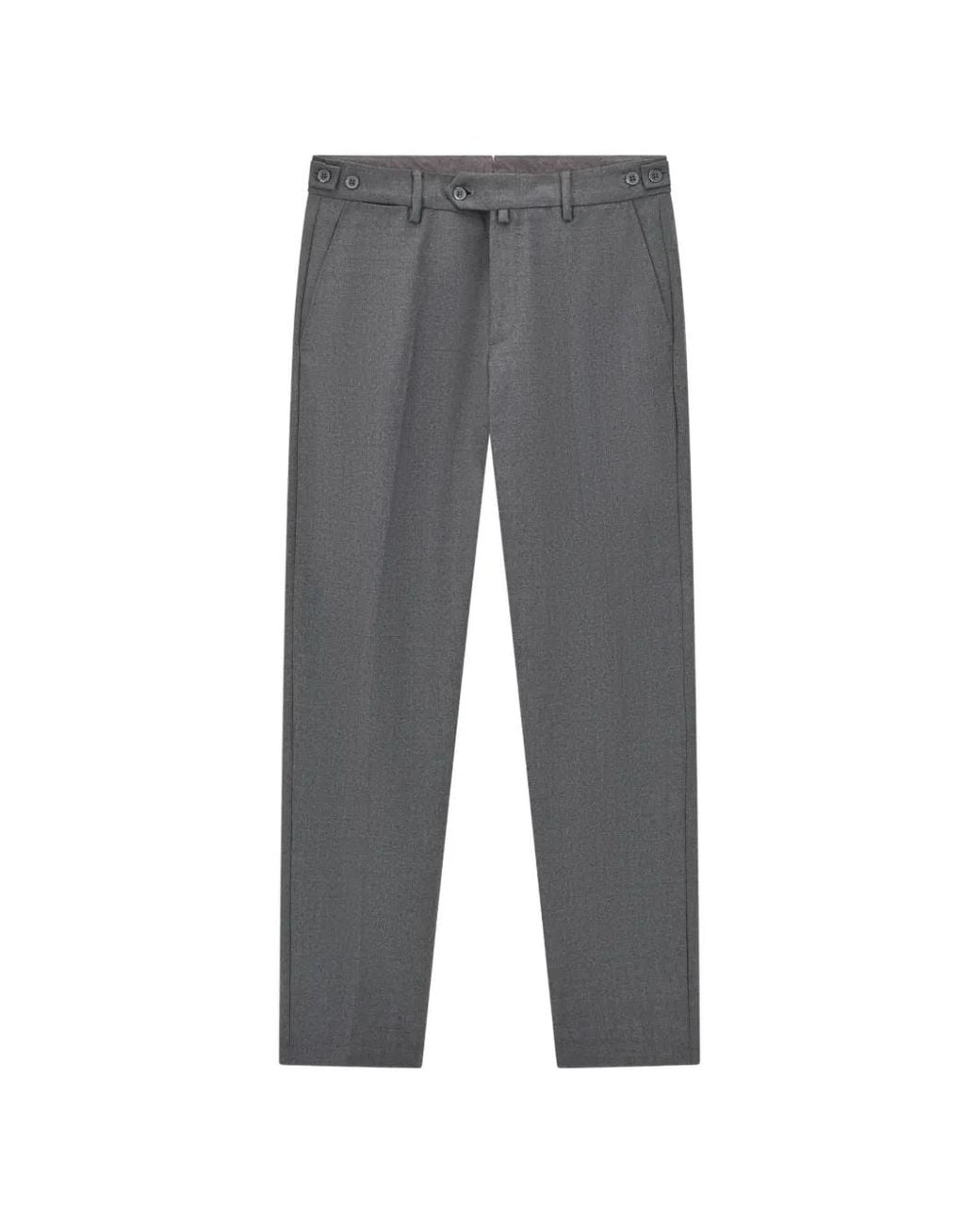 Boggi Gray Stretch Flannel Trousers for men