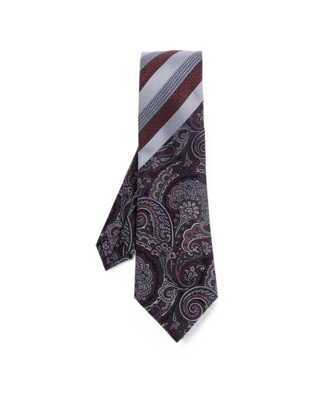 Etro Purple Cravate Rayée À Motif Cachemire for men