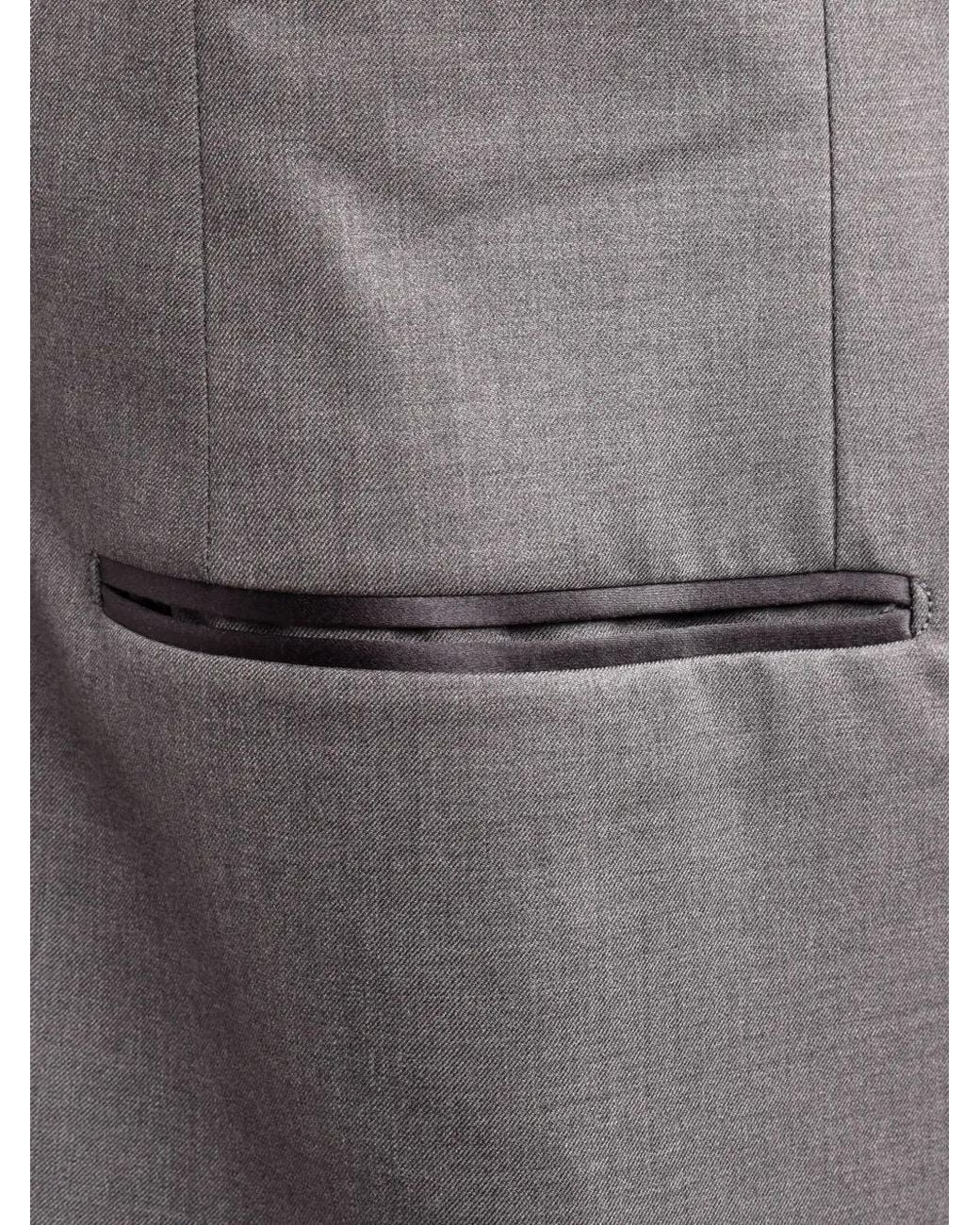 Brunello Cucinelli Gray Double-Breasted Peak-Lapel Blazer for men