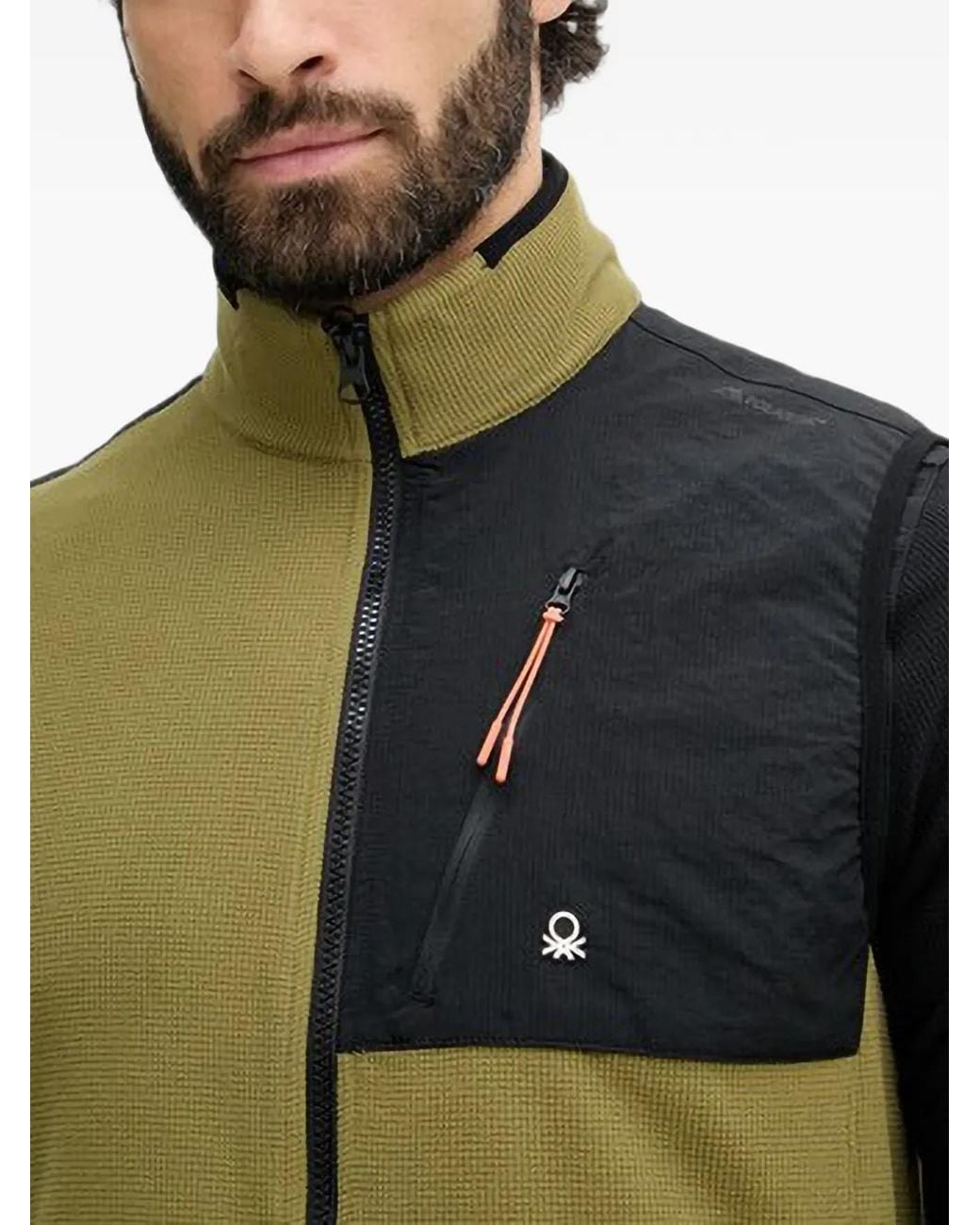 Chaleco Polartec Con Cremallera Benetton de hombre de color Green
