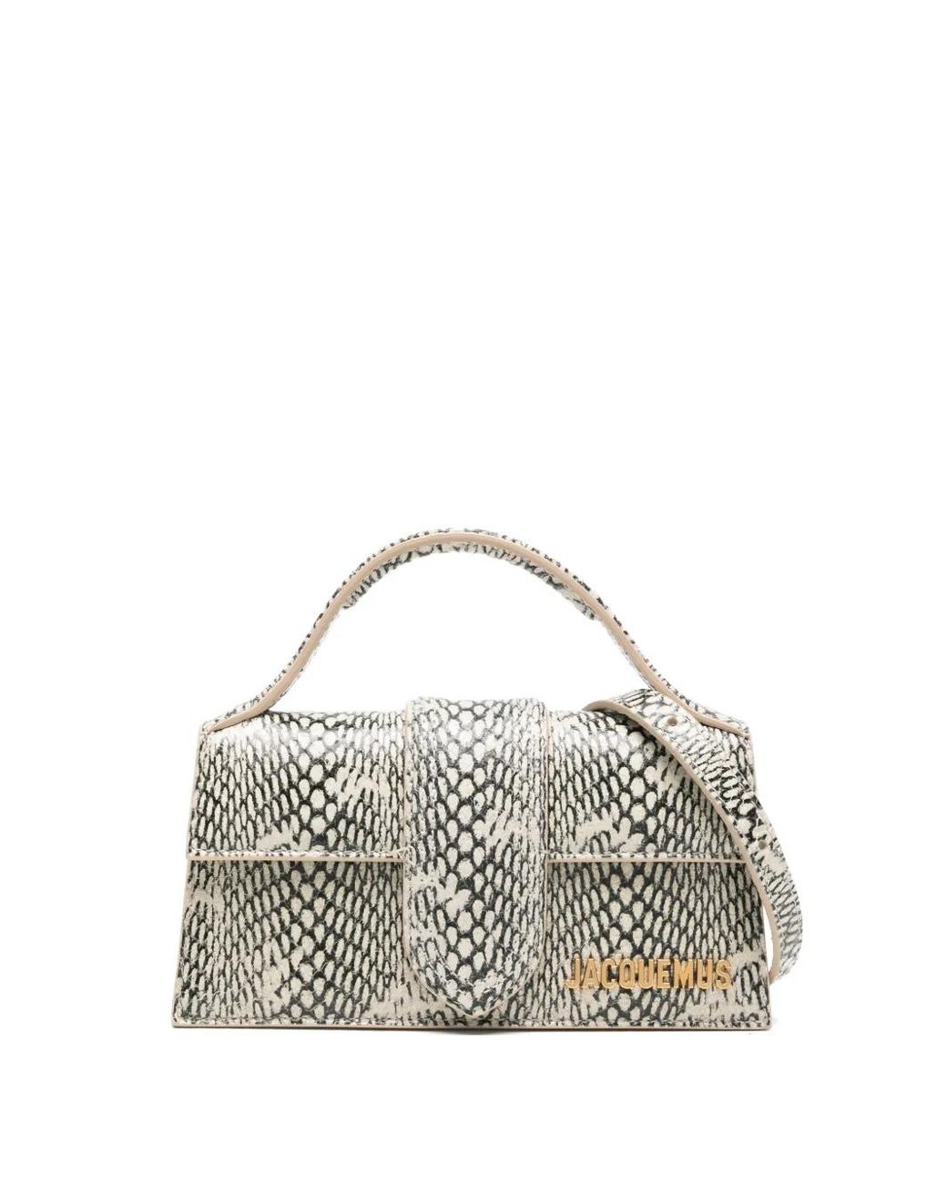 Jacquemus Metallic Le Bambino Snake-Print Tote Bag