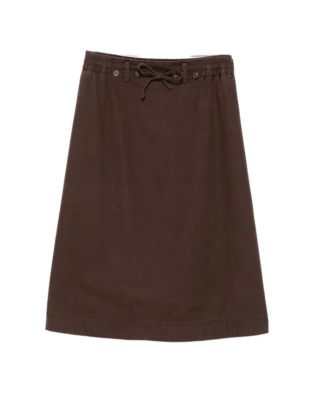 Golden Goose Deluxe Brand Red Cotton Twill Midi Skirt