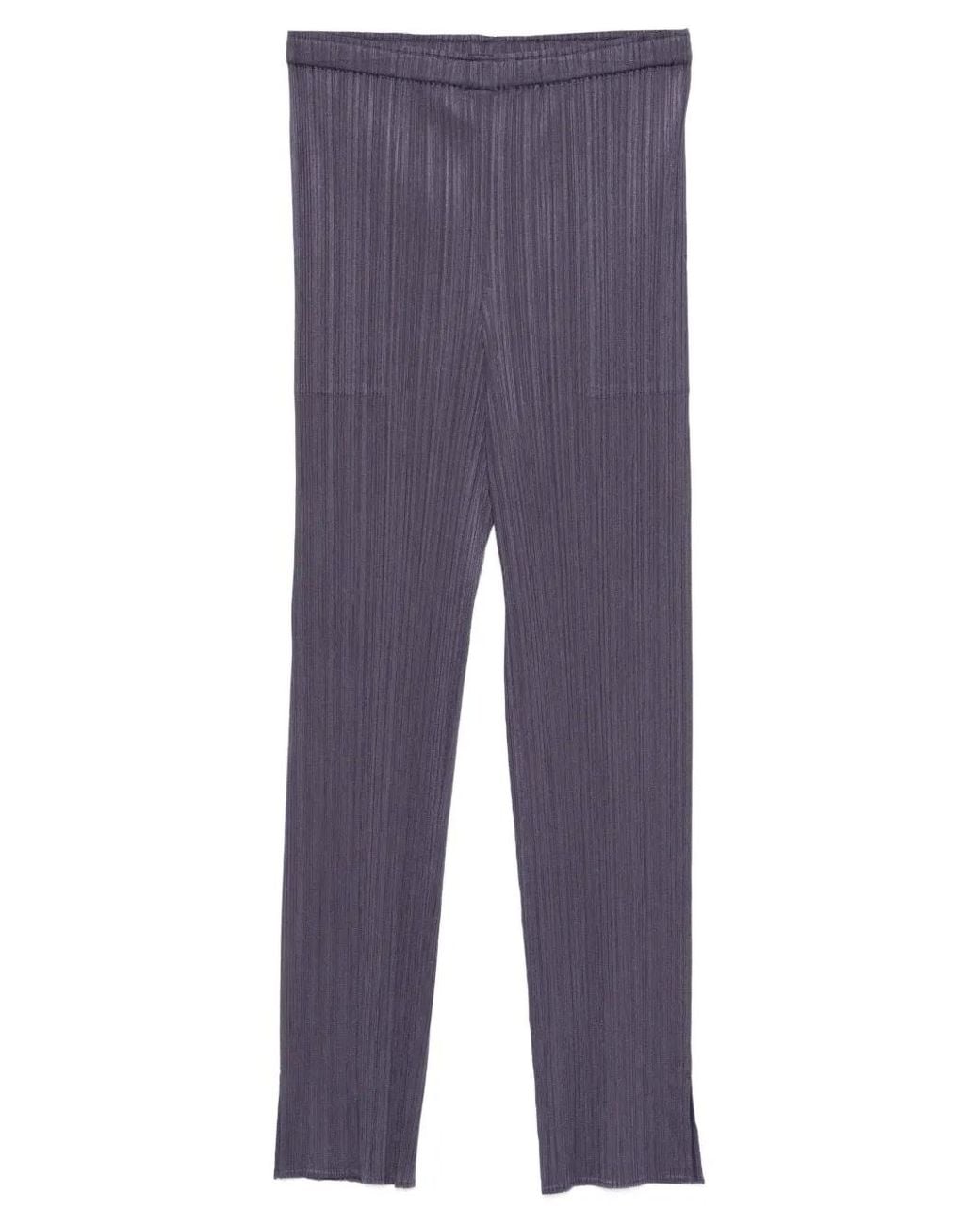 Pleats Please Issey Miyake Blue Pleated Split Trousers