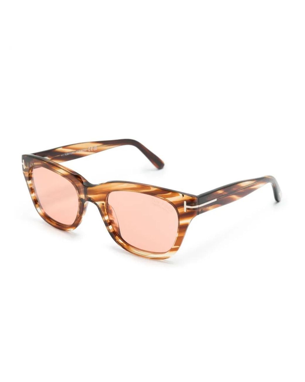 Tom Ford Pink Tortoiseshell Square-Frame Sunglasses