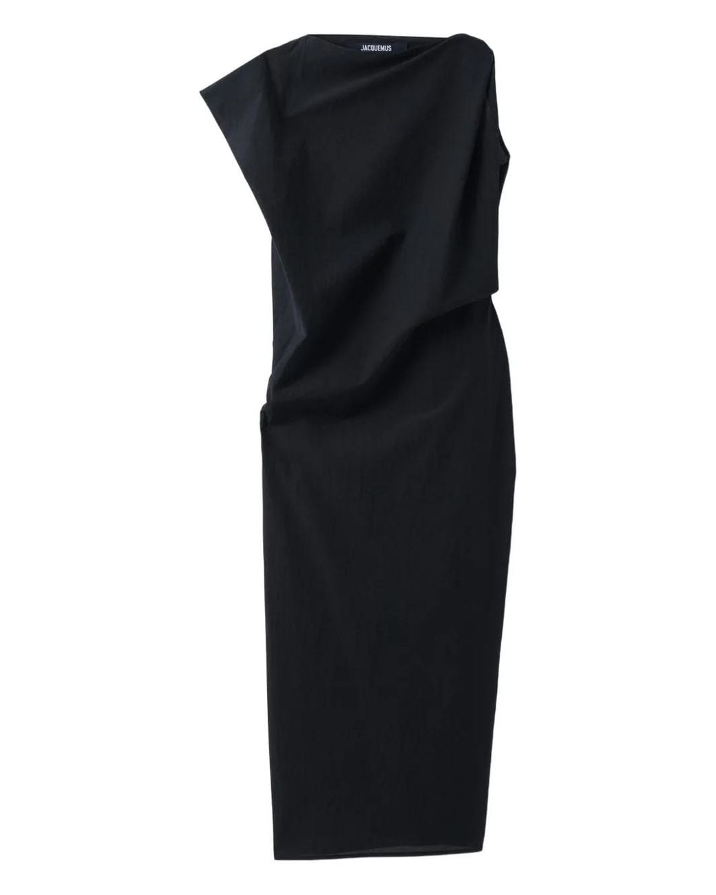Jacquemus Black La Robe Drap Midi Dress