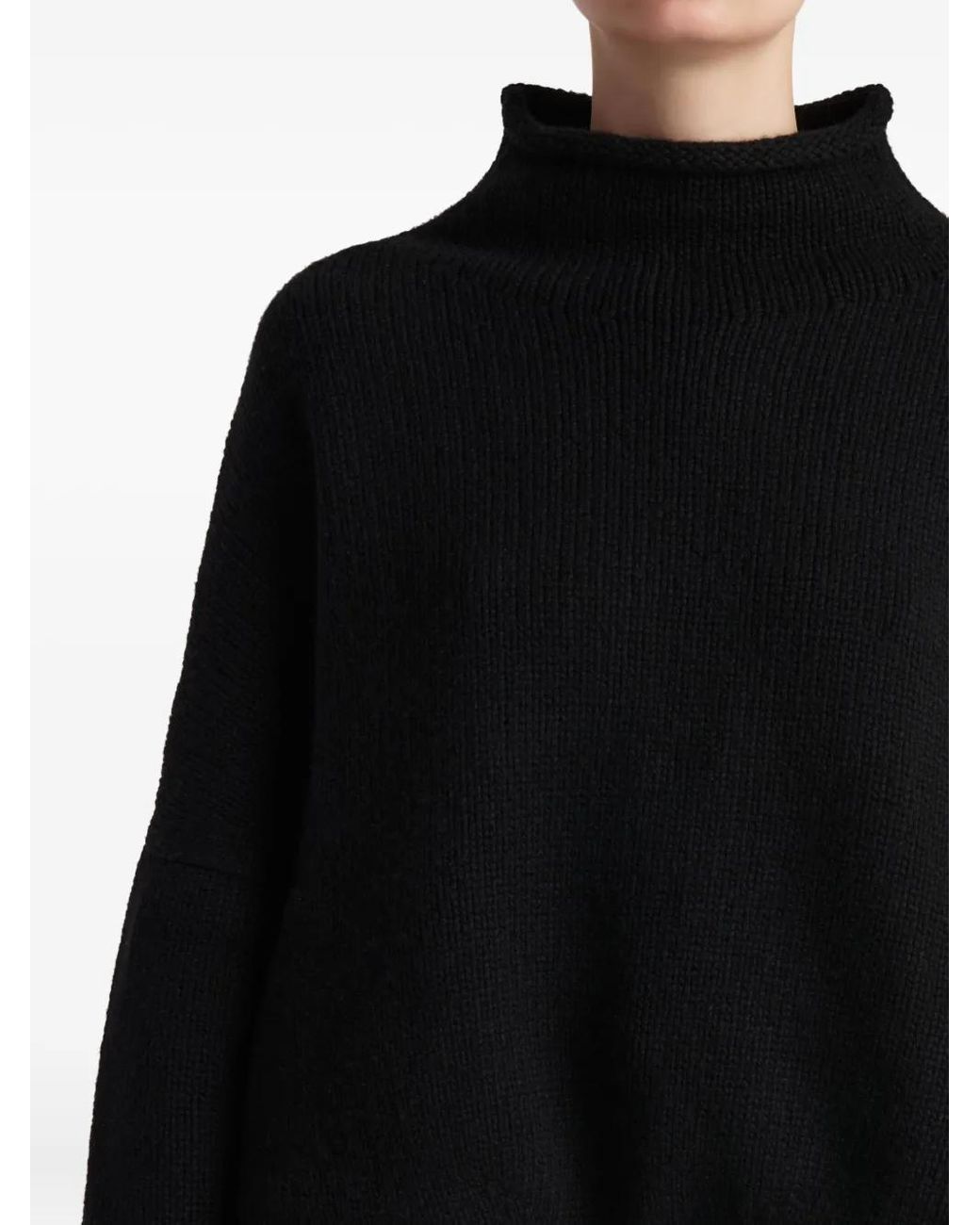 Khaite Black Cashmere Turtle-Neck Jumper