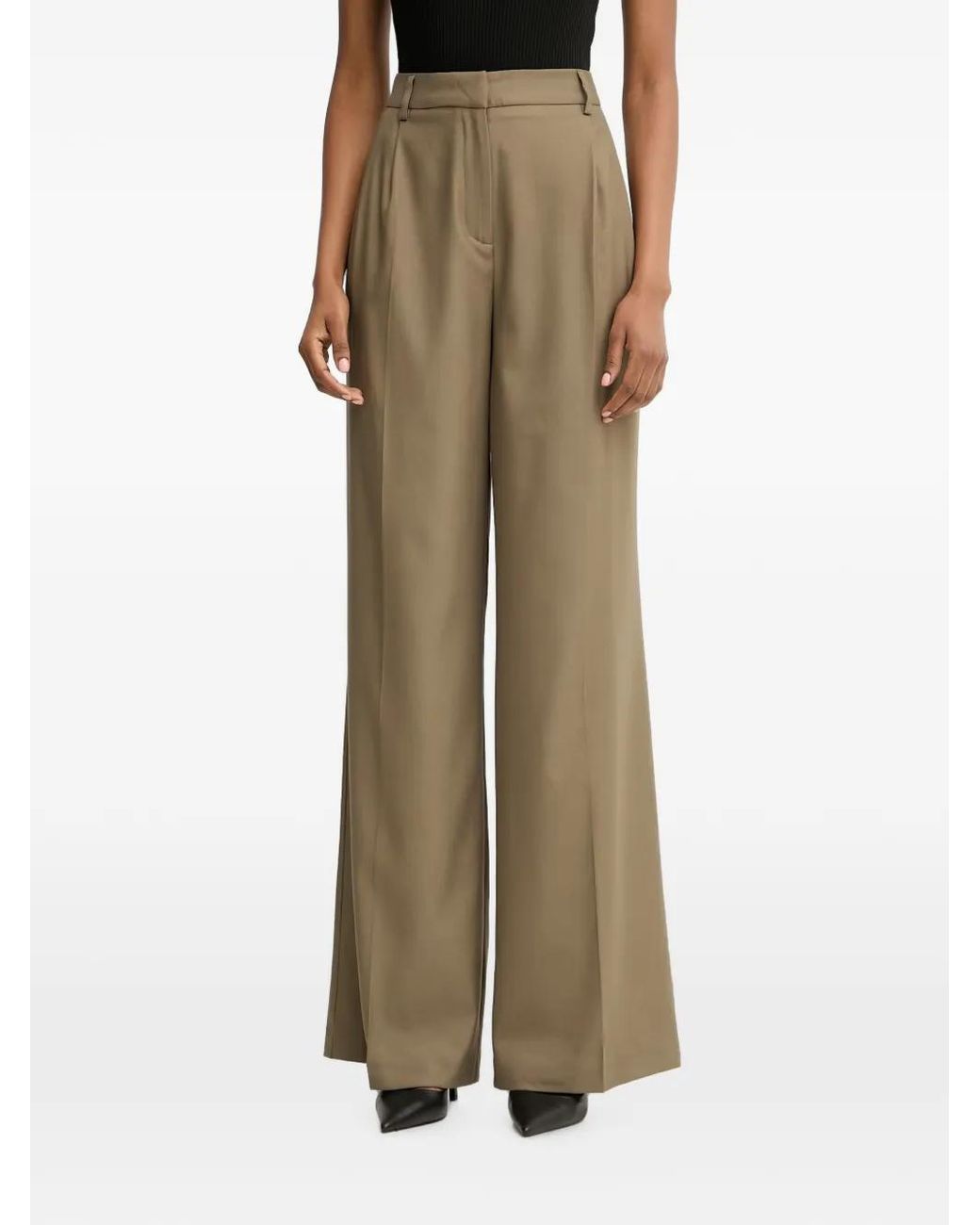 Morgan Natural Pantalon Ample À Design Plissé