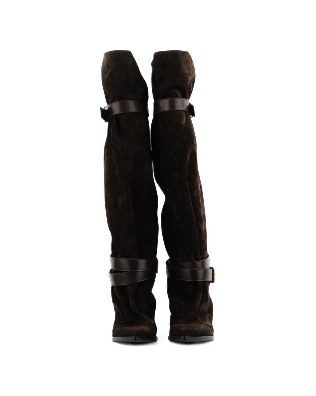 Elena Iachi Black Queenie Buckle Slouchy Boots