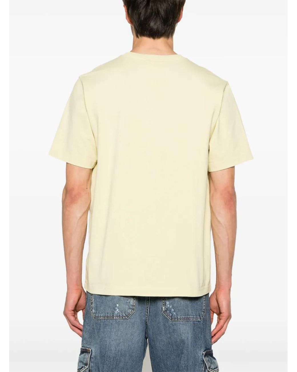 Maison Kitsuné Natural Handwriting-Print Cotton T-Shirt for men