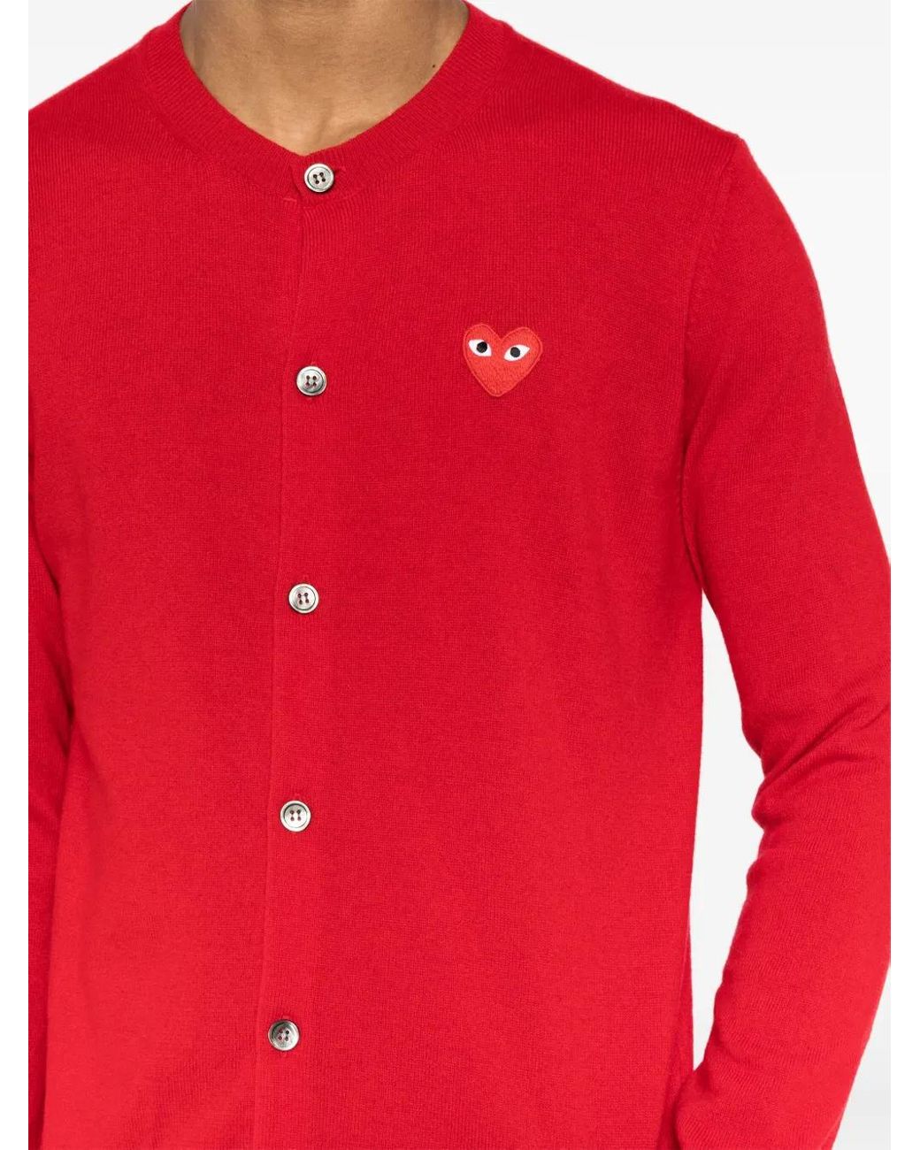 COMME DES GARÇONS PLAY Red Wool Cardigan