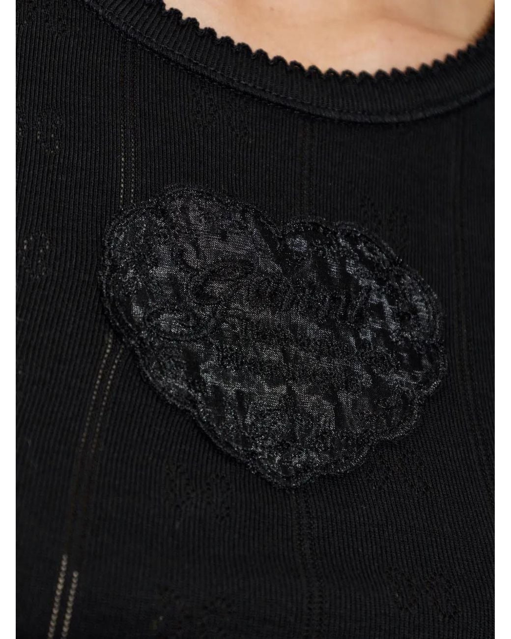 Ganni Black Top With A Patch