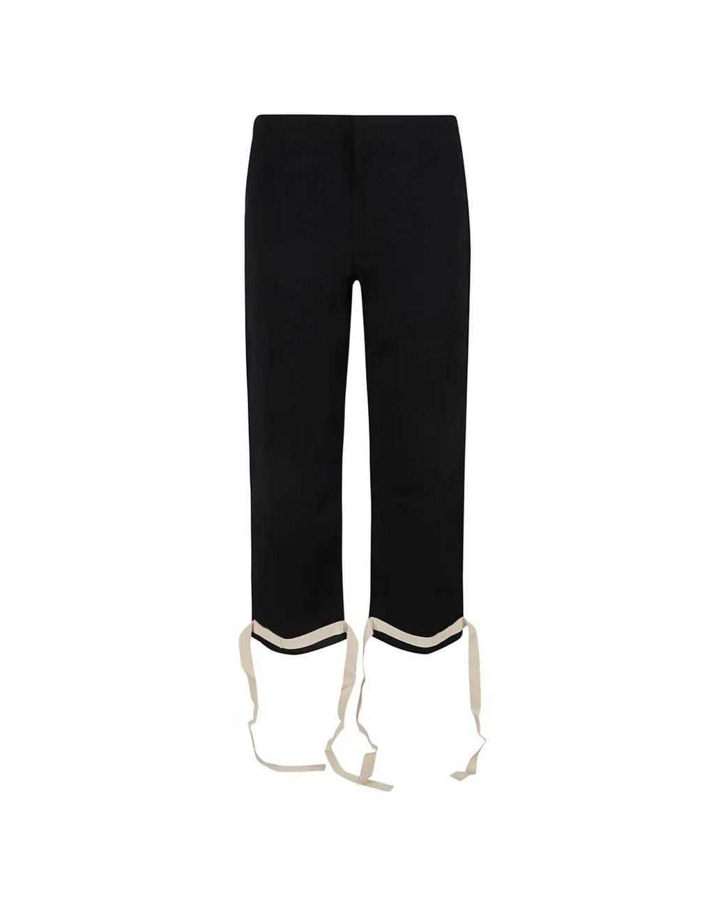 Jil Sander Black Ribbon-Detail Straight Trousers