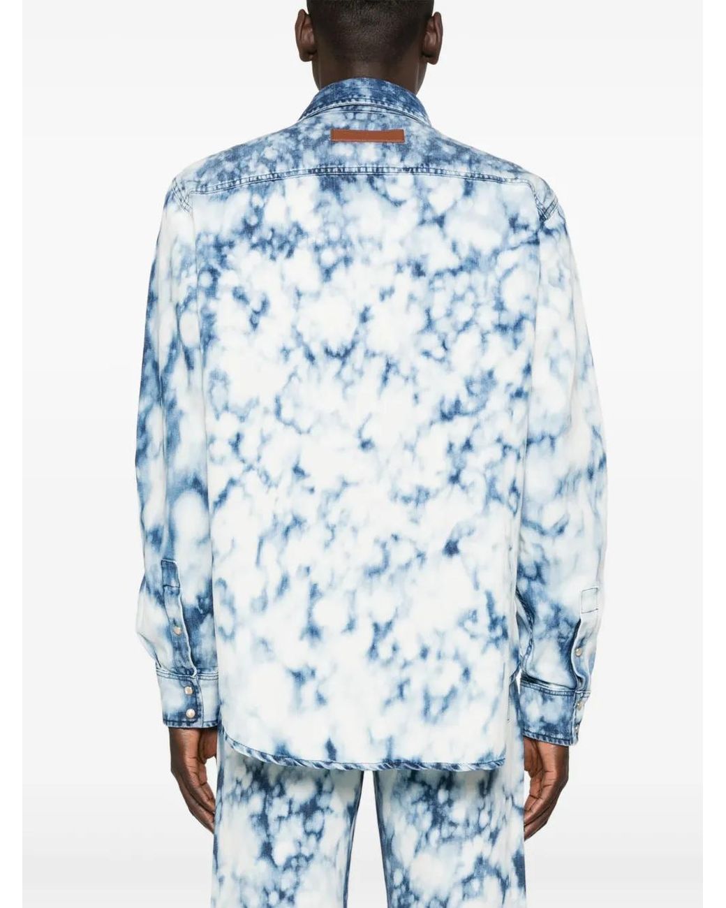 Palm Angels Blue Summer Denim Shirt for men