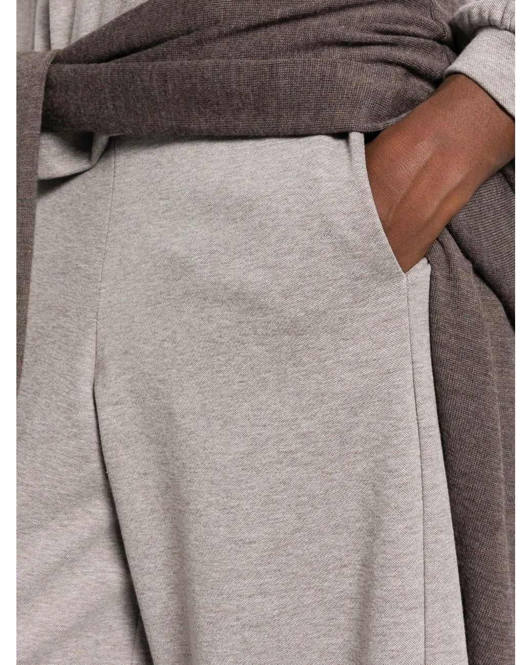 Yerse Gray Wide-Leg Jersey Trousers