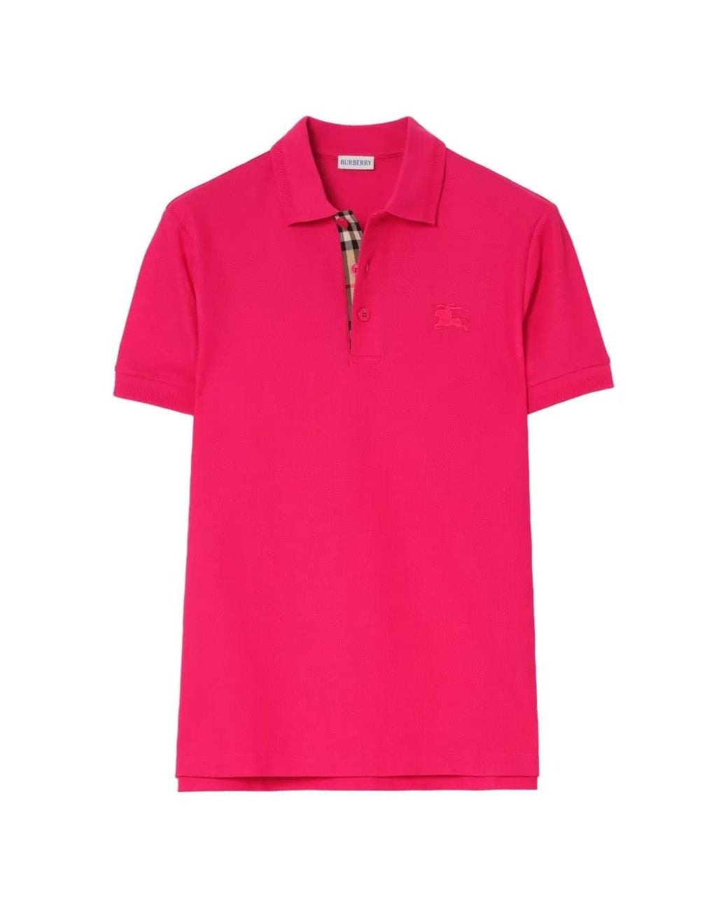 Polo De Algodón Burberry de hombre de color Pink