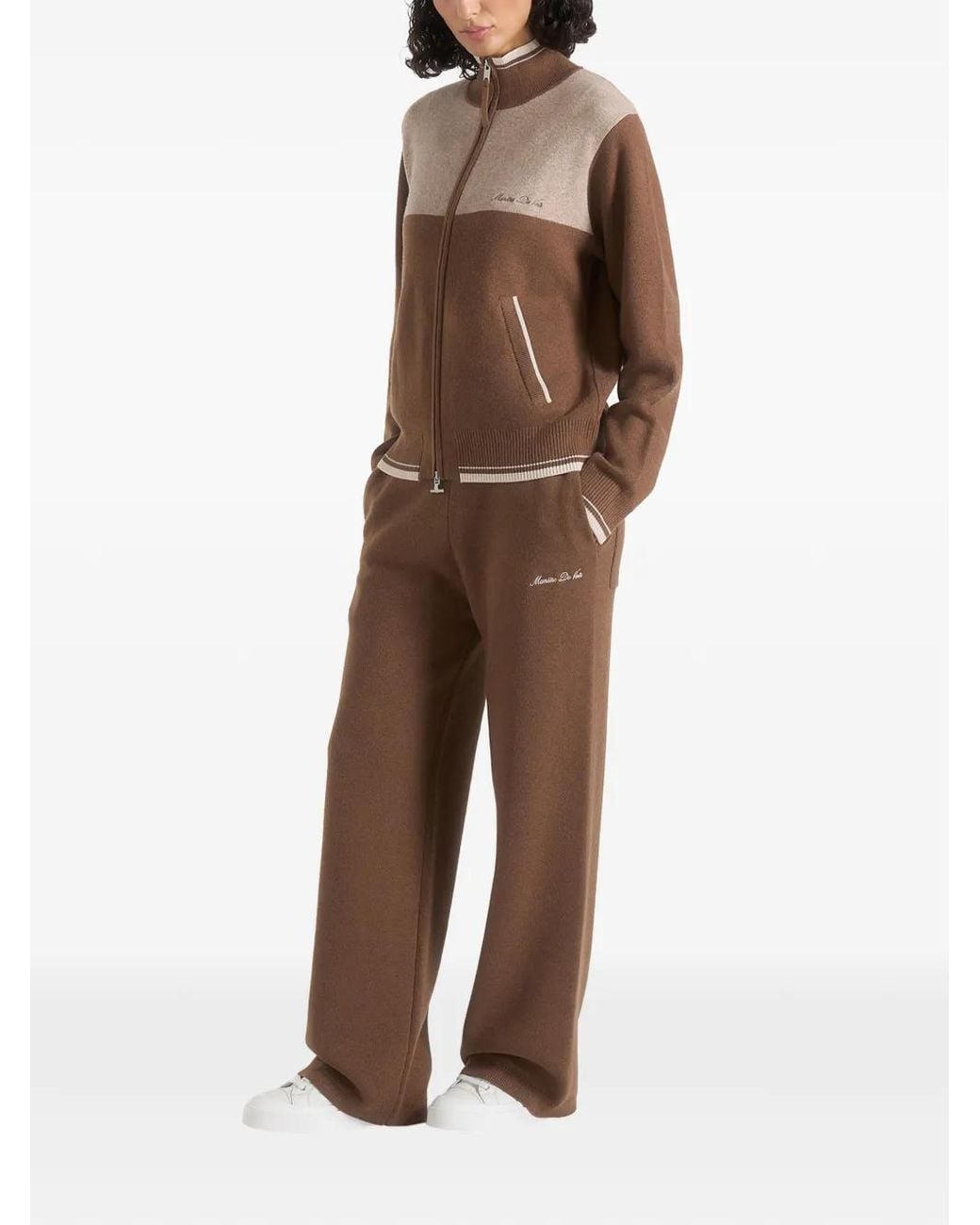 Manière De Voir Brown Pantalon De Jogging Max En Taupe/ Colour Block Signature