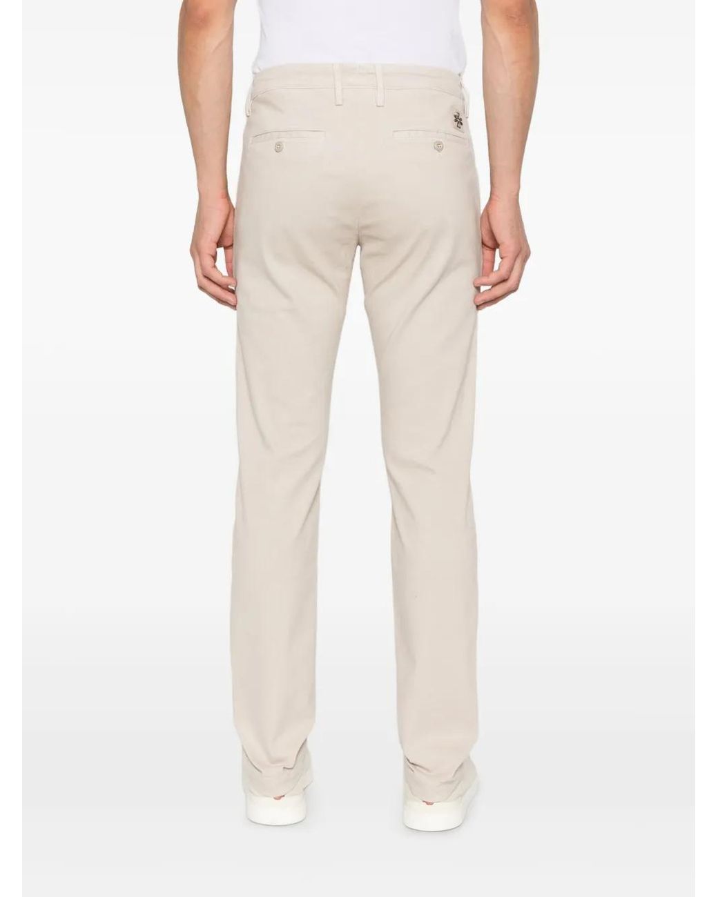 Jacob Cohen White Button Fly Straight-Leg Trousers for men