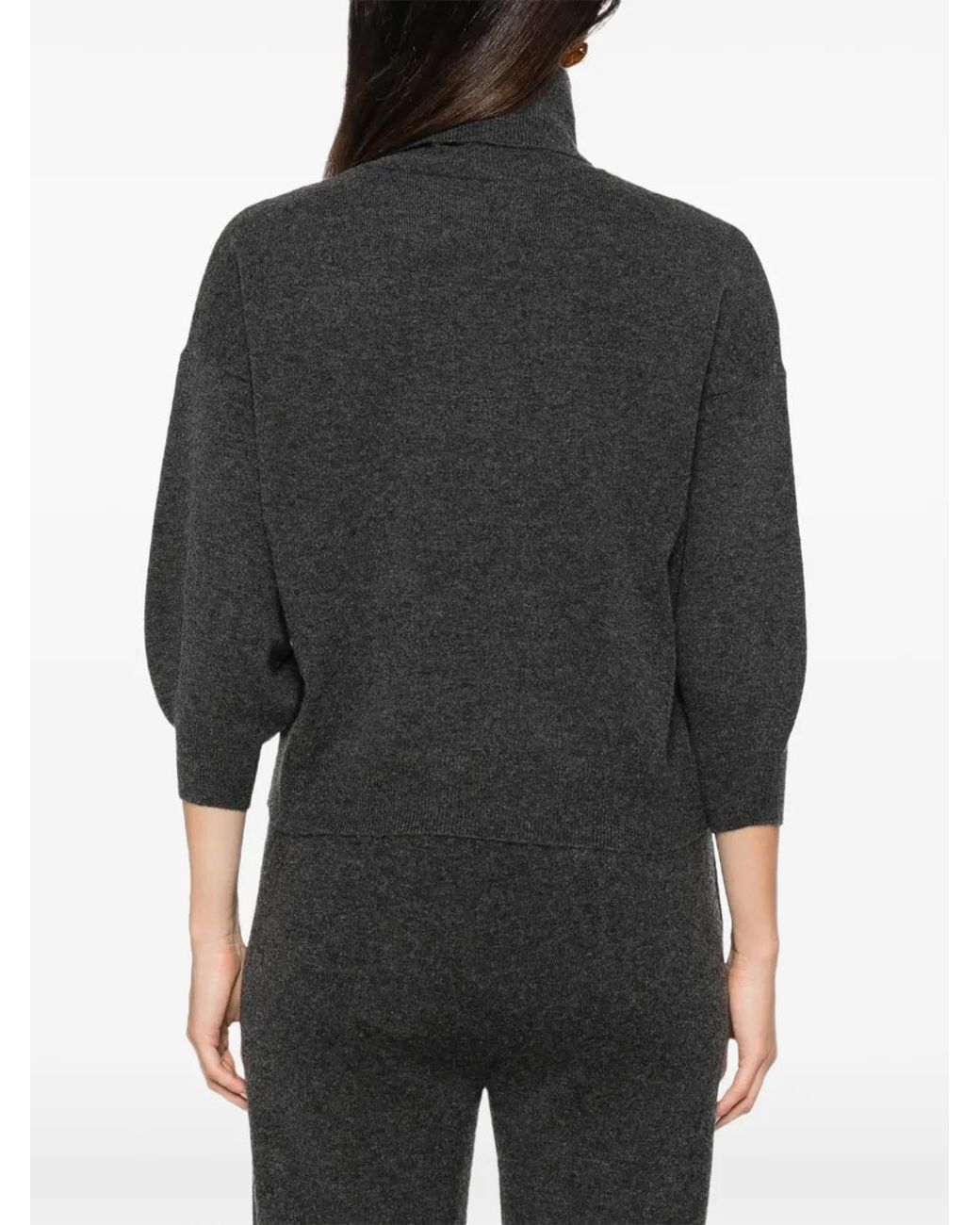 MLM Label Gray Pullover Mit U-Boot-Ausschnitt