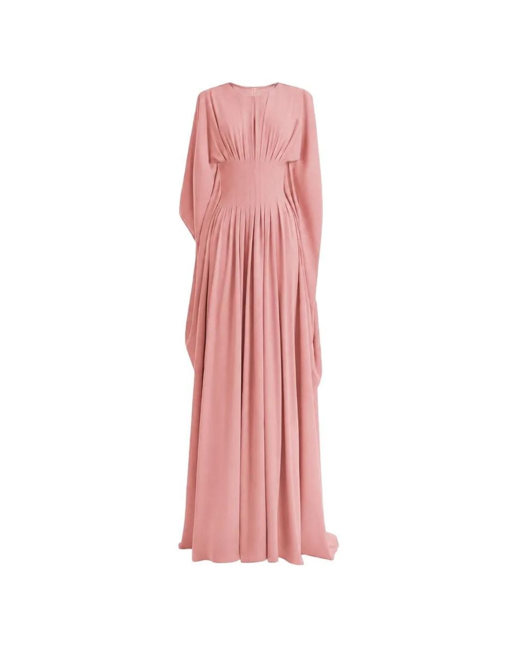 Gemy Maalouf Pink Pleated High-Neck Gown