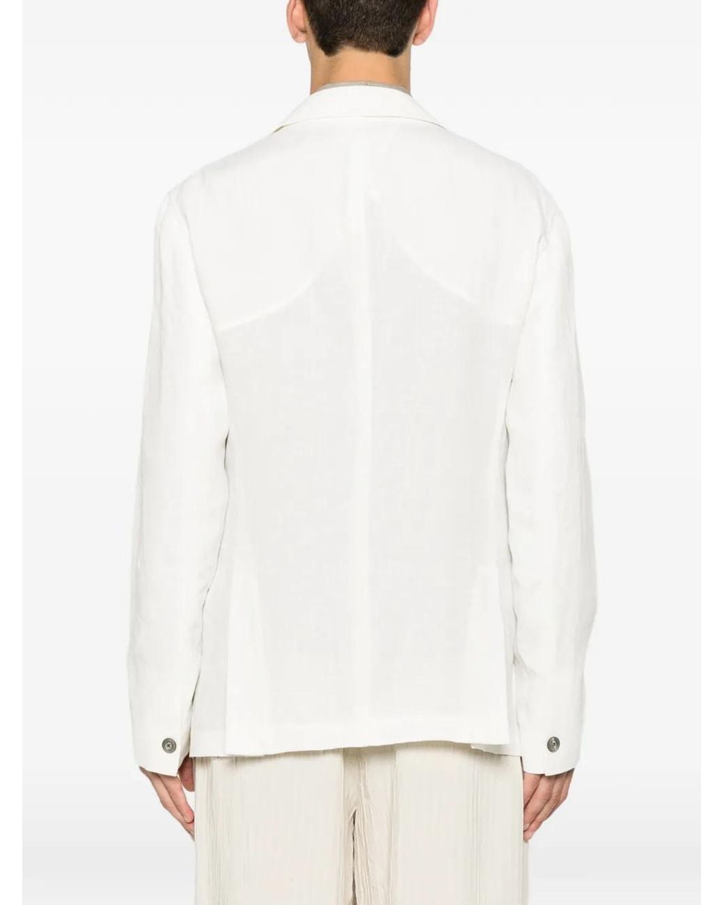 Emporio Armani White Blazer À Simple Boutonnage for men