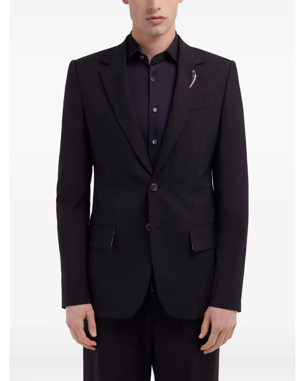 Roberto Cavalli Black Single-Breasted Blazer for men