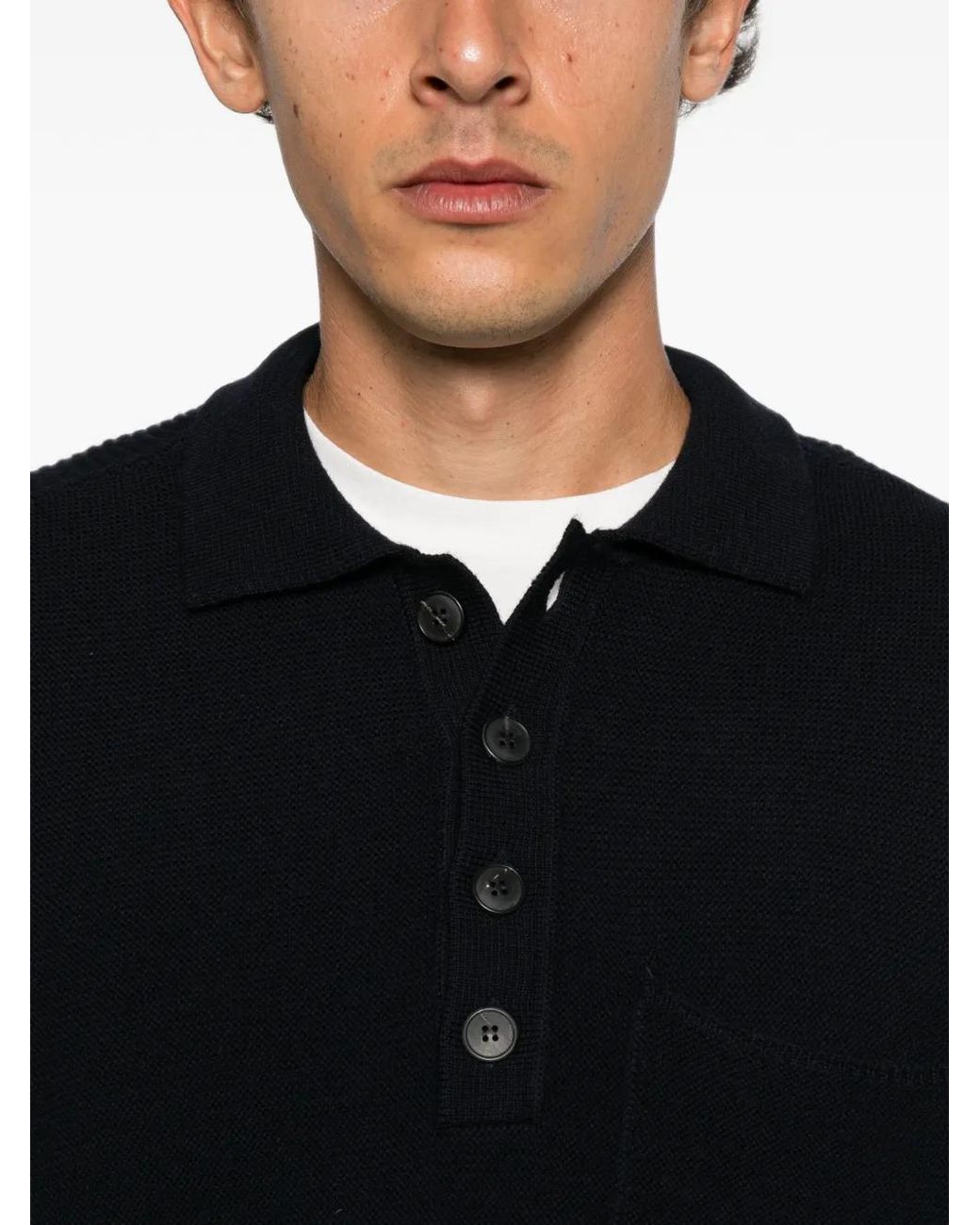 Jersey Con Medio Botón AROVESCIO de hombre de color Black