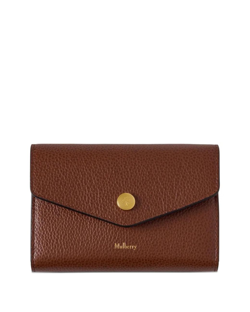 Mulberry Brown Press-Stud Wallet
