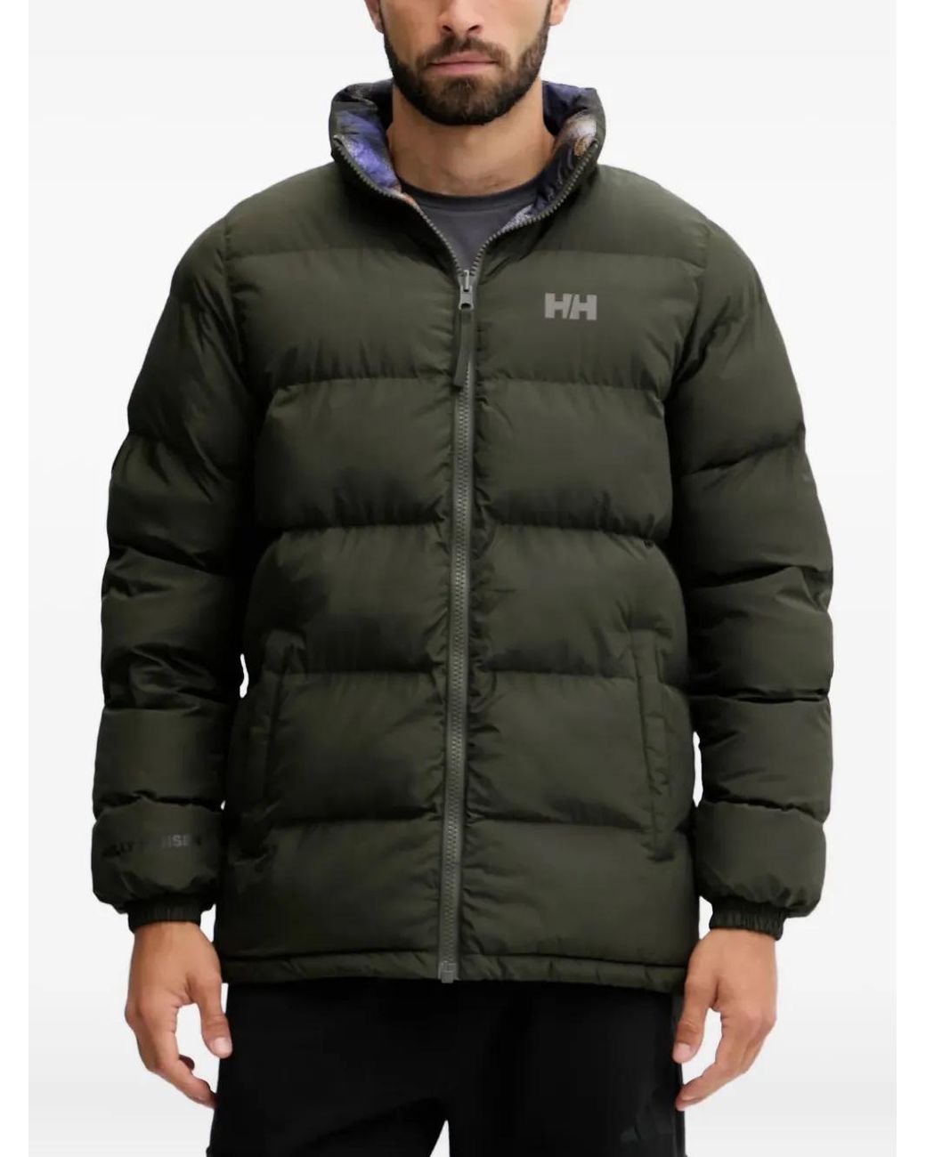 Helly Hansen Gray Yu 23 Reversible-Design Puffer Jacket for men