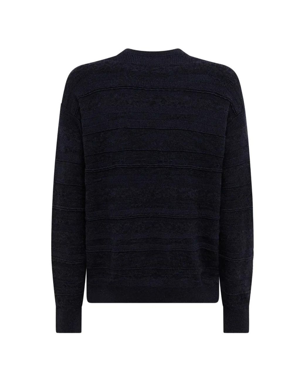 Laneus Blue Jacquard-Knit Crew-Neck Sweater for men