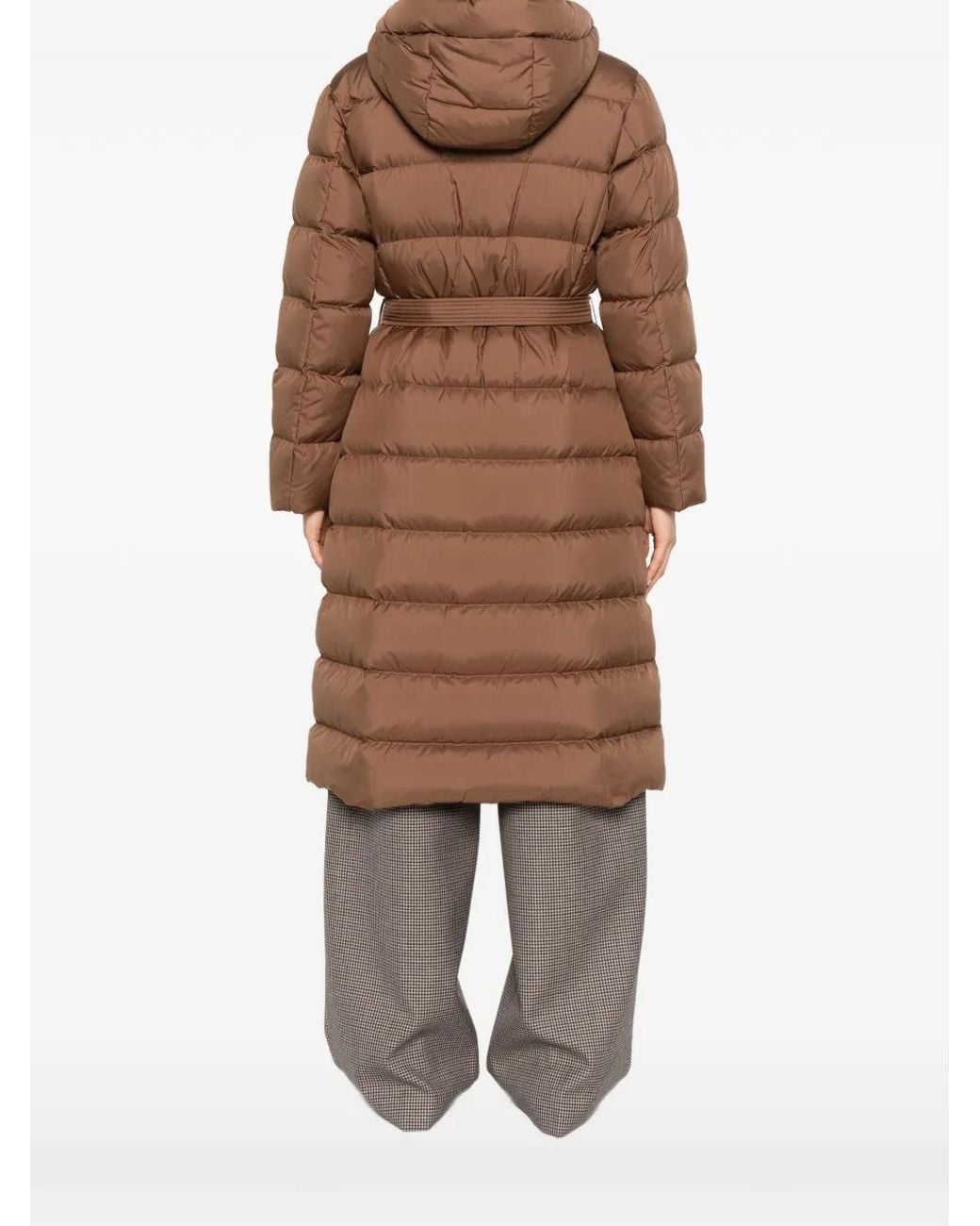 Max Mara Brown Belted Puffer Coat