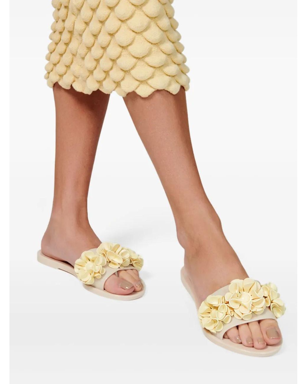 Melissa Natural Babe Springtime Flower-Embellished Slides