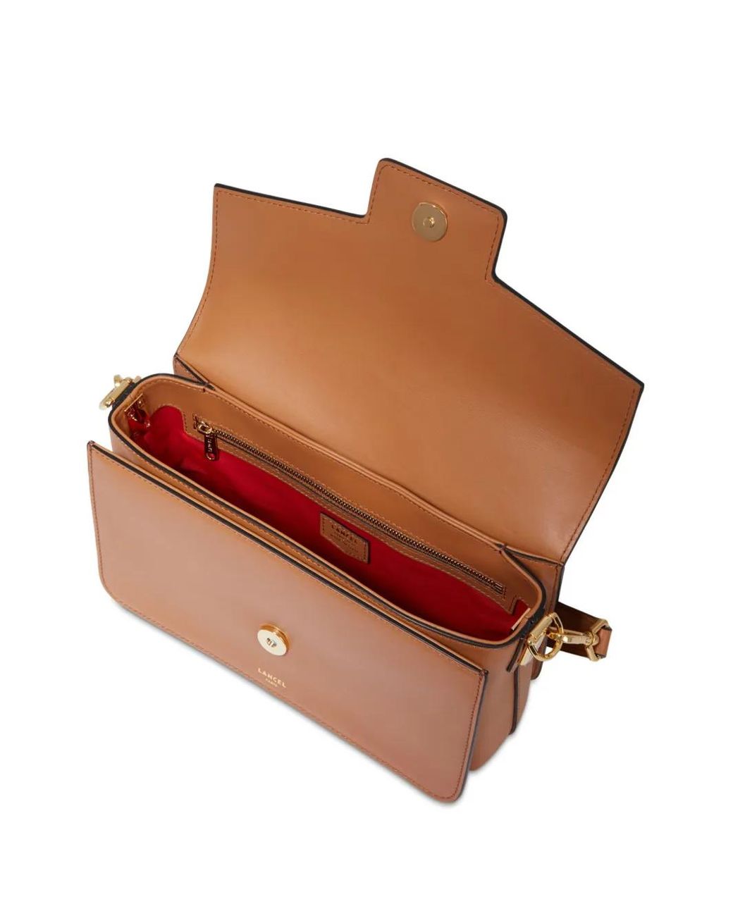 Lancel Brown Leather Medium Flap Bag