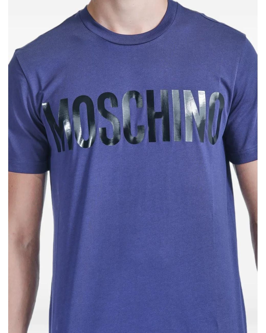 Moschino Blue Couture Milano Logo-Print T-Shirt for men