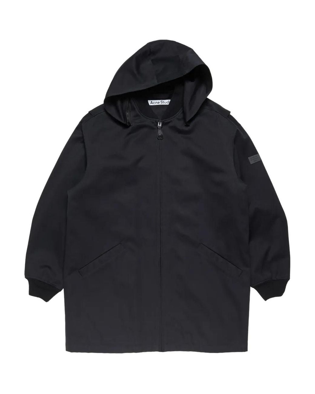 Acne Blue Twill Jacket With Hood for men