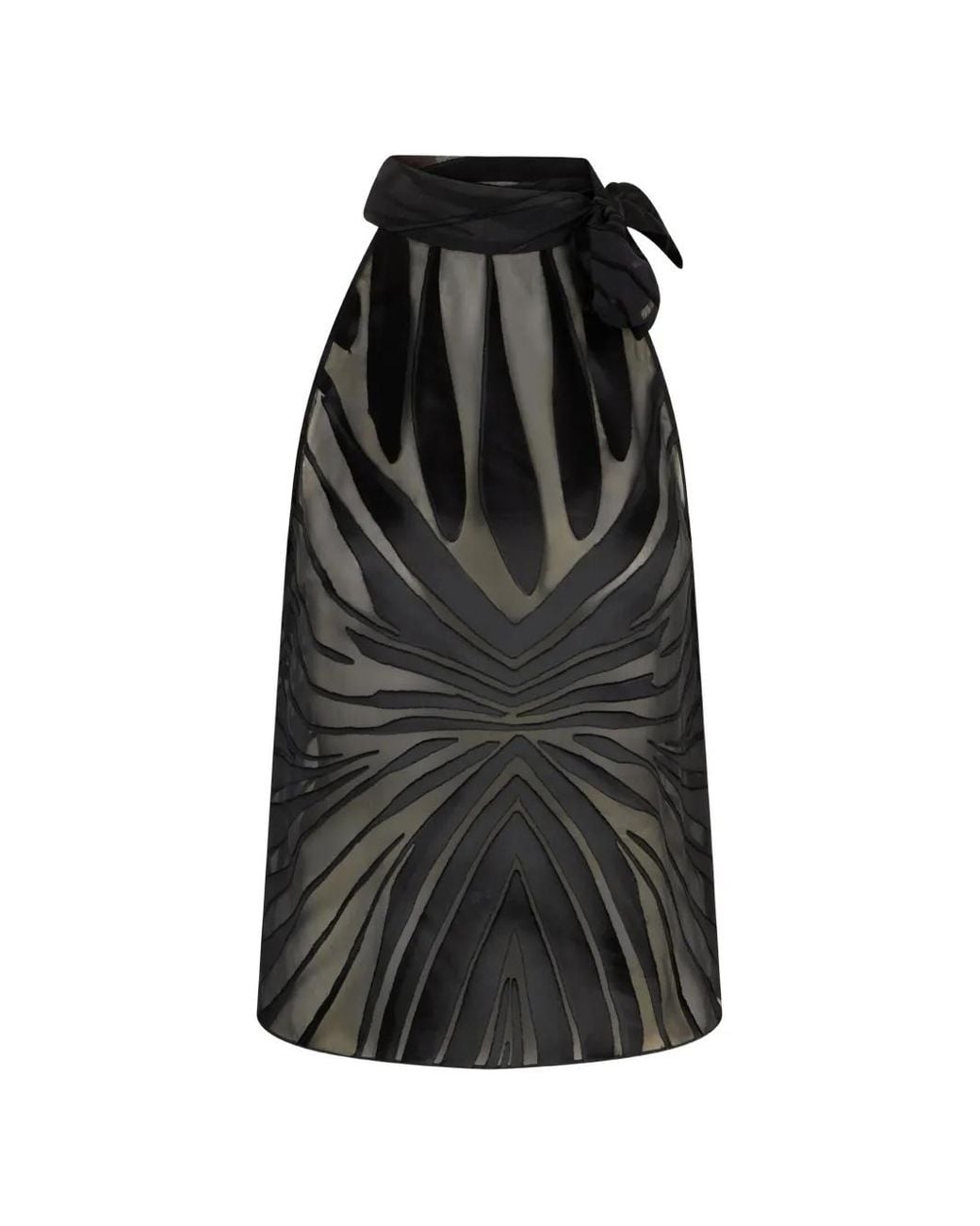 Roberto Cavalli Black Top With Ray Devoré Print