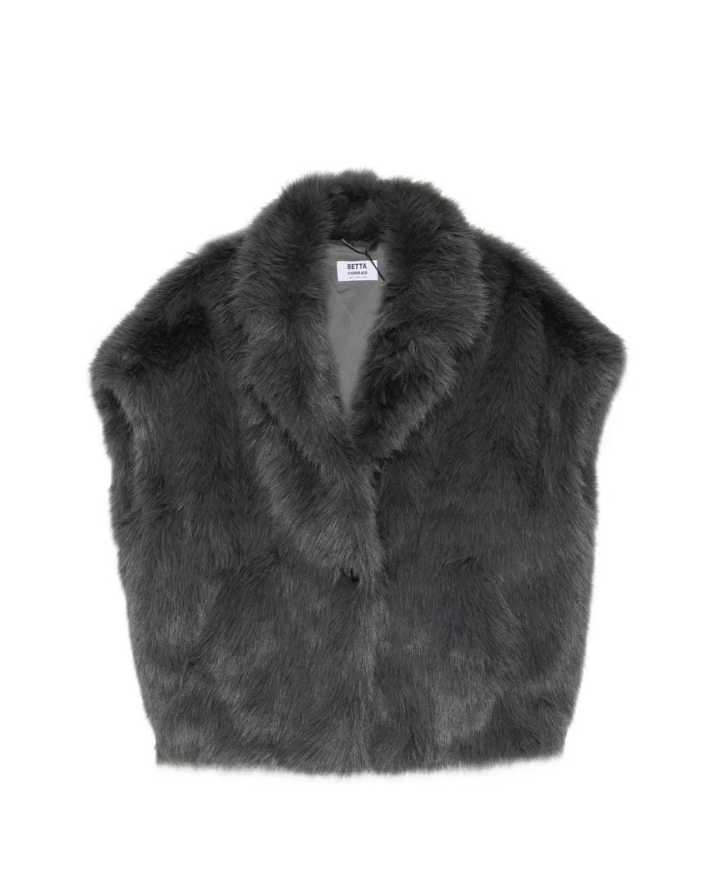 Betta Corradi Black Faux-Fur Gilet