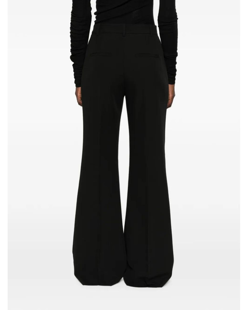 Pinko Black Plain-Coloured Palazzo Trousers