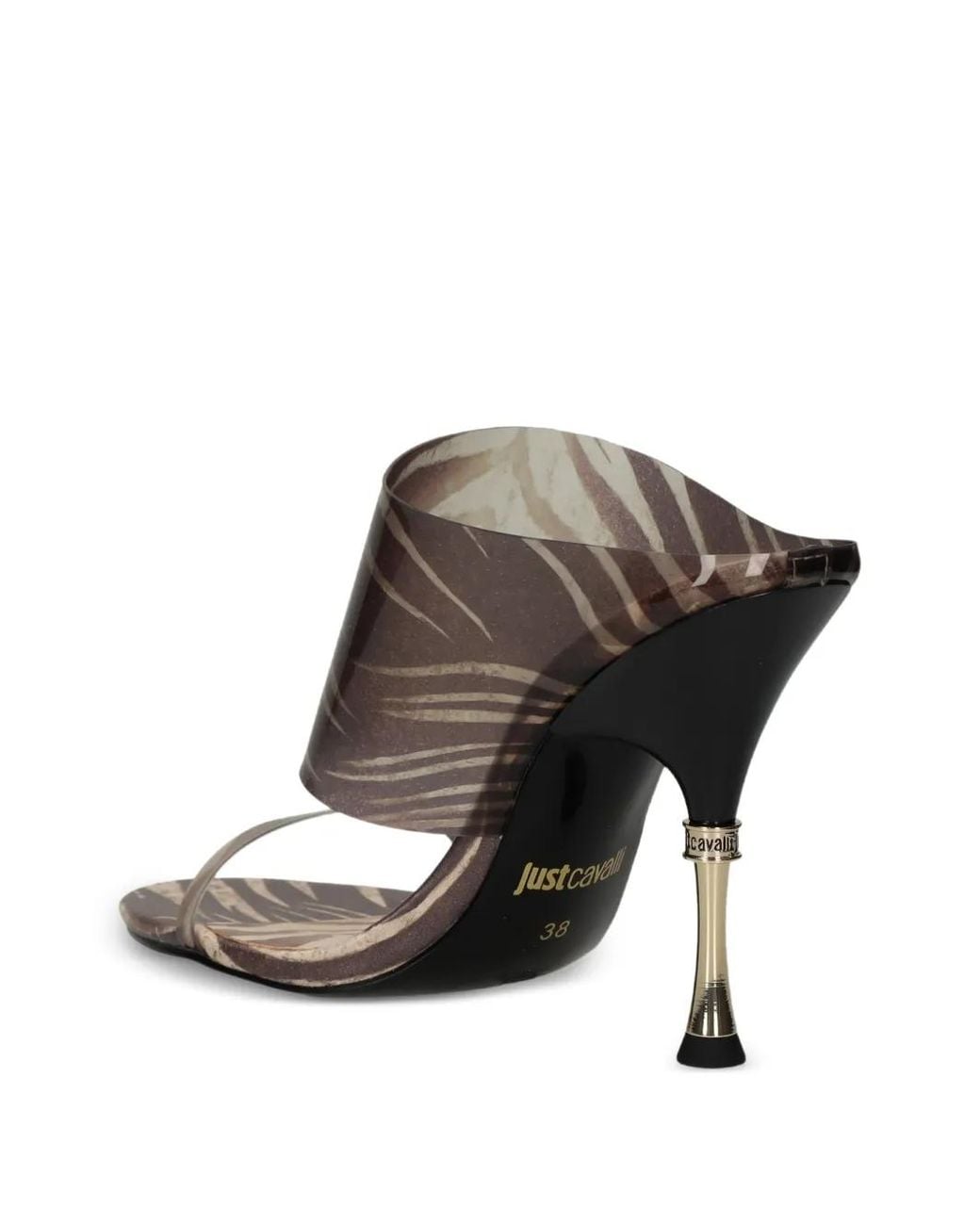 Just Cavalli Brown Zebra-Print Sandals